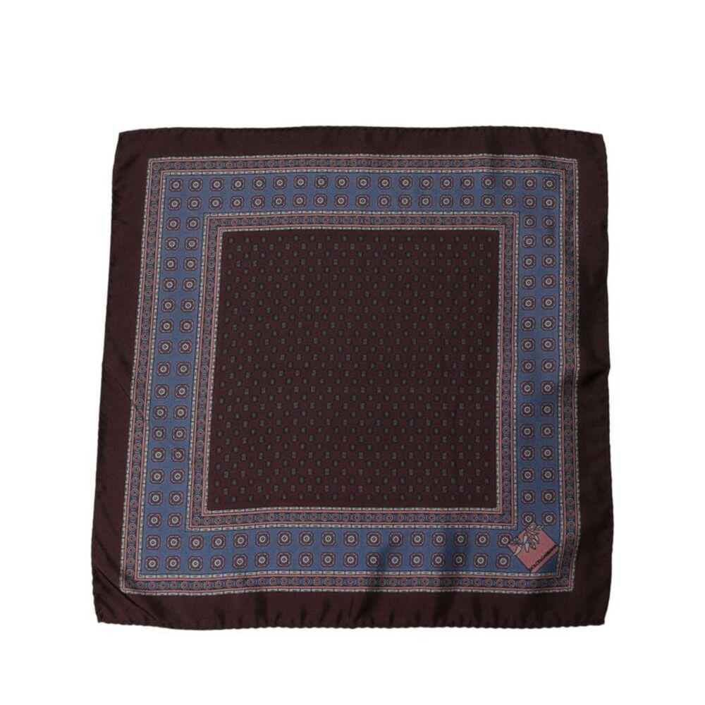 Dolce & Gabbana Maroon Geometric Handkerchief Pocket Men's Scarf